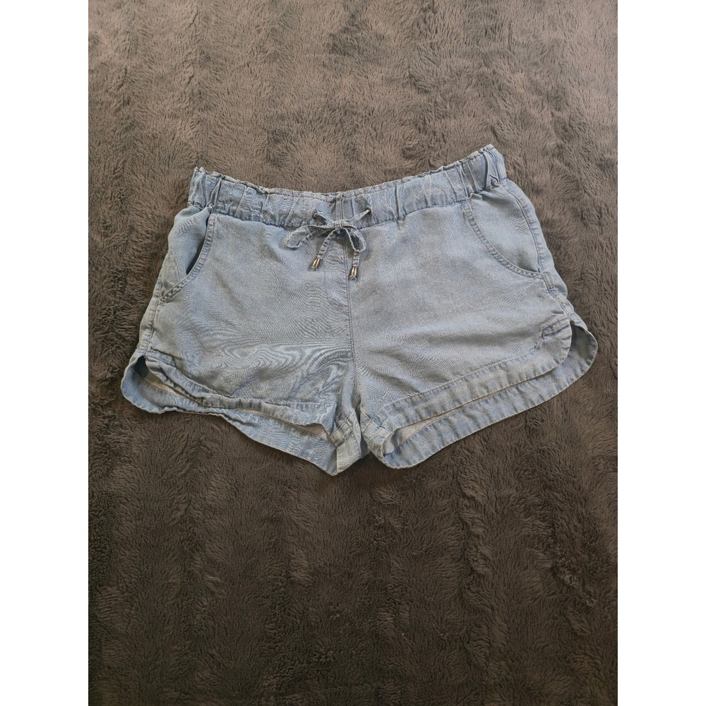Dex‎ Womens Blue Chambray Drawstring Waist Tulip Hem Shorts Size Medium